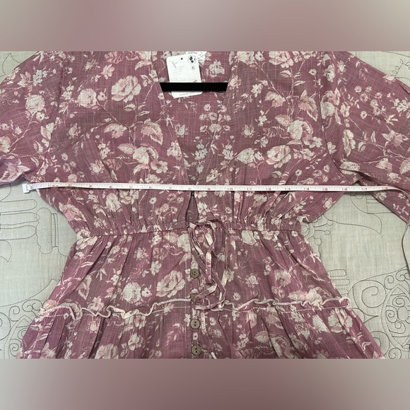 NWT Free People Pappiet Midi Dress XS Rose Combo Duster - Picture 10 of 14